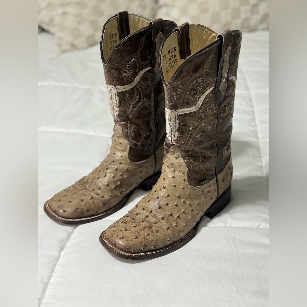 Brown Leather Boots with Cream Interior